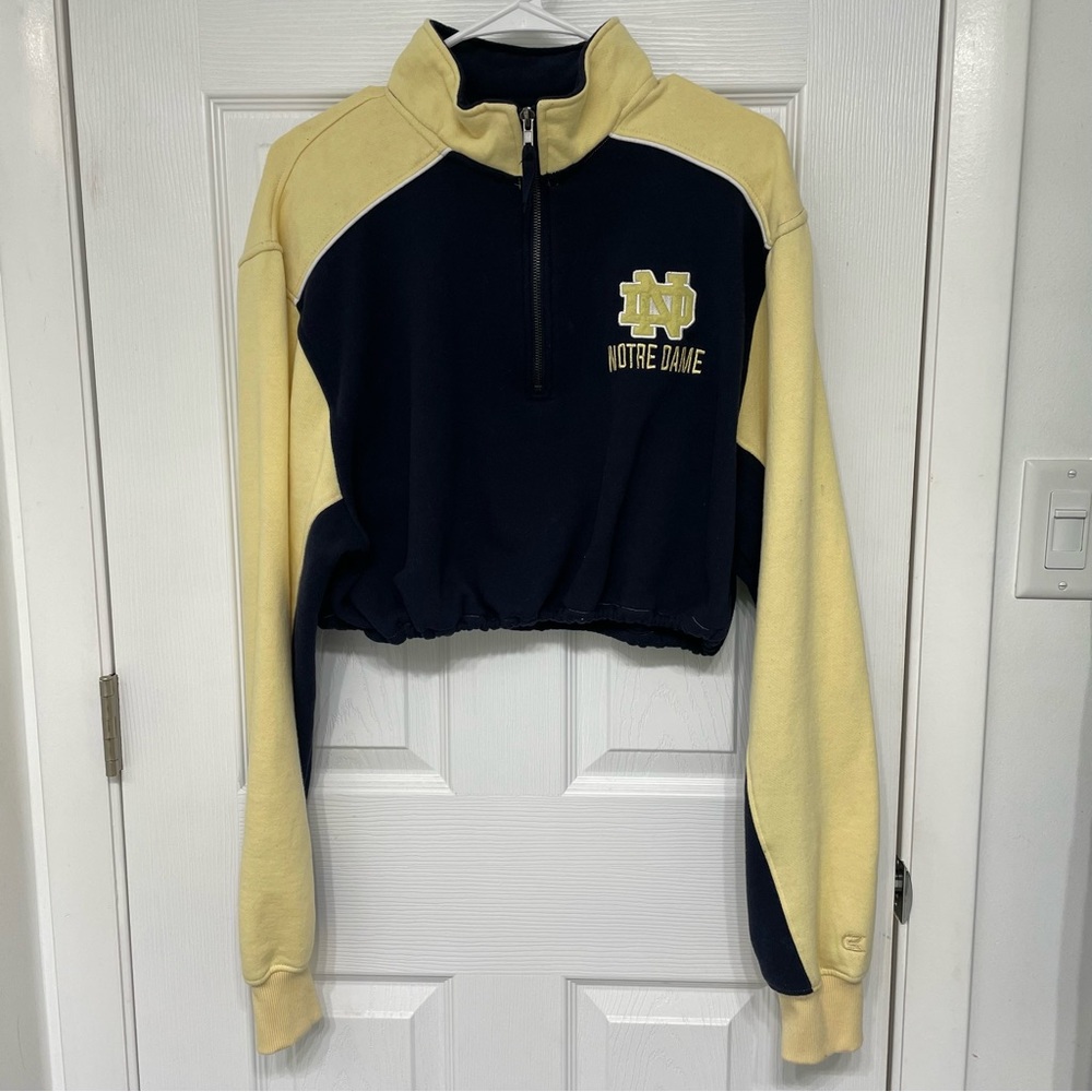 VINTAGE CROPPED NOTRE DAME ZIP-UP